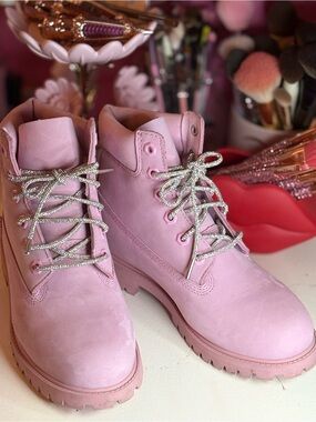 Timberland Pink Lace-Up Women's Ankle Boots